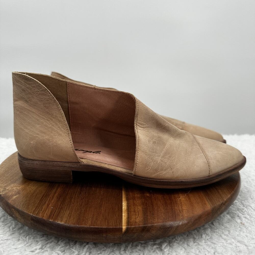Free People Shoes Womens 37 Leather Cut Out‎ Asymmetrical Flats Royale Dorsay